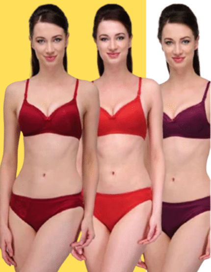 "Elegant" Solid Color Bra Sets ( Pk of 3)